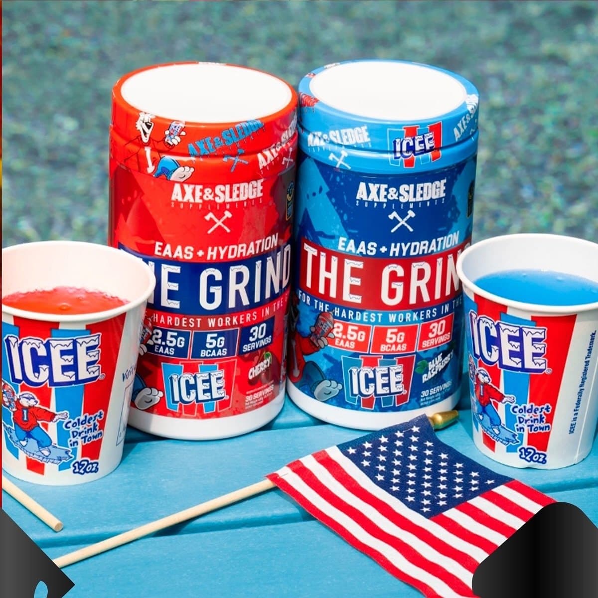 Axe & Sledge x ICEE The Grind — packaging collaboration