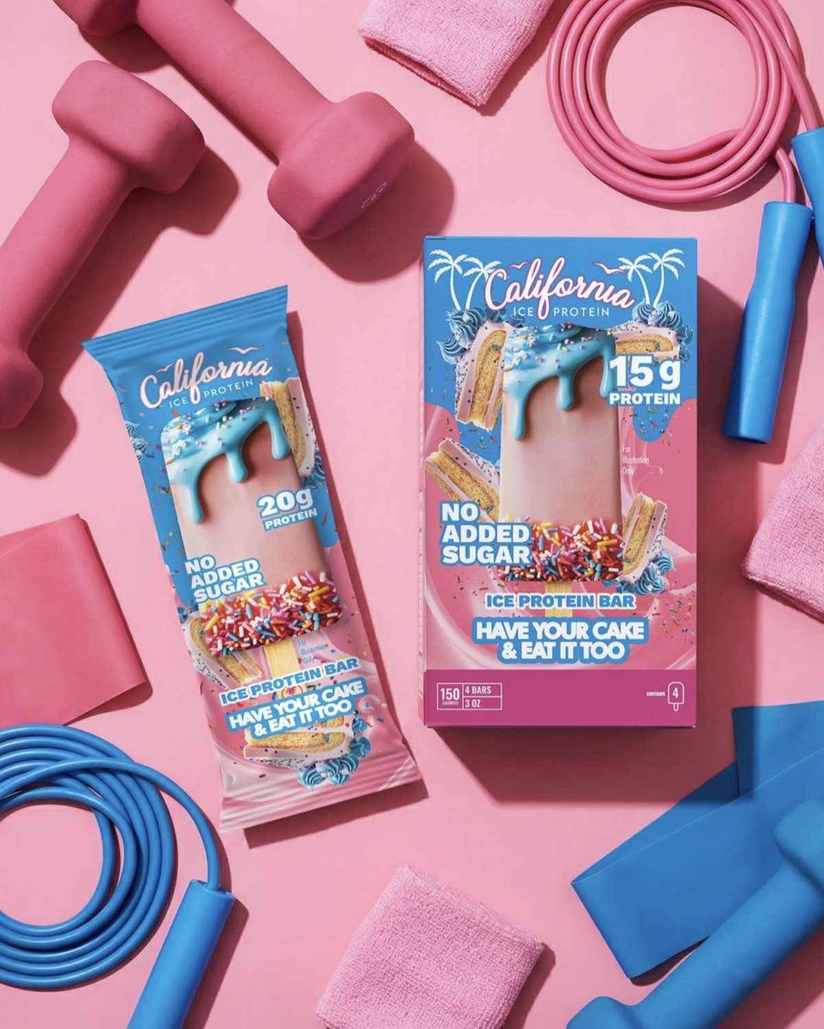 California Ice protein bars — packaging system